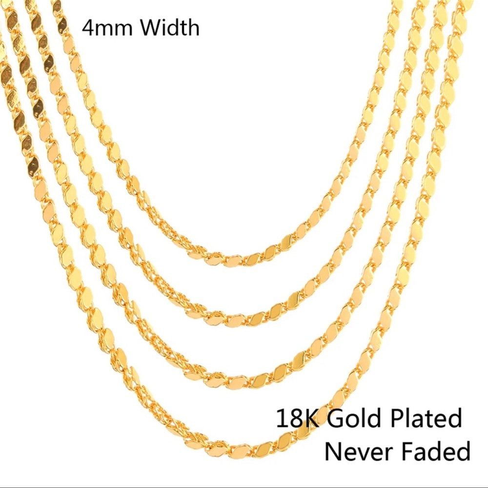 NWT 18k Gold Plated Layering Thick Neckace - Picture 5 of 7